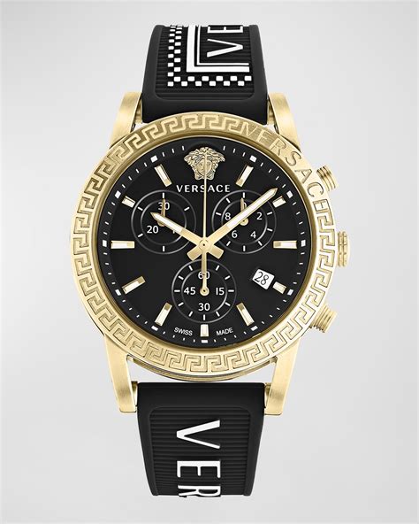 versace watch gold black|Versace chrono watch.